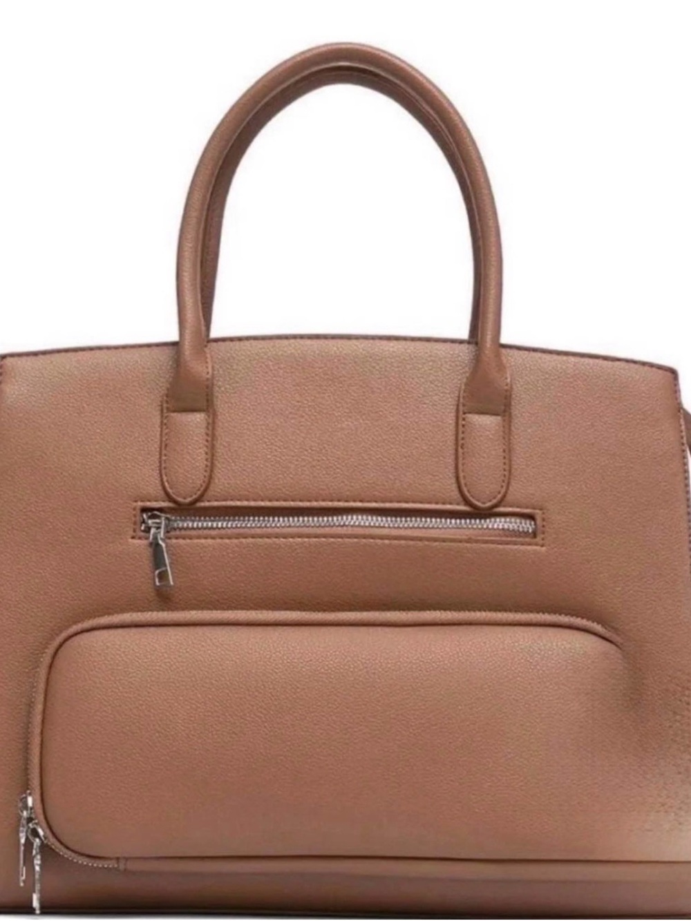 Women's Structured Top-Handle Tote Bag in Saddle Brown